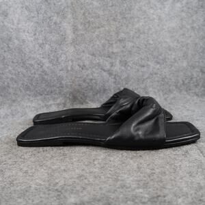 BOG Collective Shoes Women 11 Sandal Slip On Flat Twist Strap Leather Boho Black